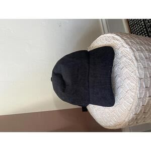 Free People Black Corduroy and Mesh Baseball Cap